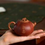 Calligraphy Carving Duanni Persimmon 150ml Yixing Teapot