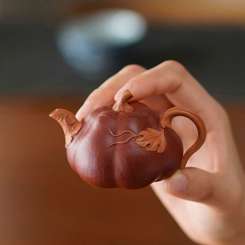 253-1 Half Handmade Duanni Mini Pumpkin 65ml Yixing Teapot