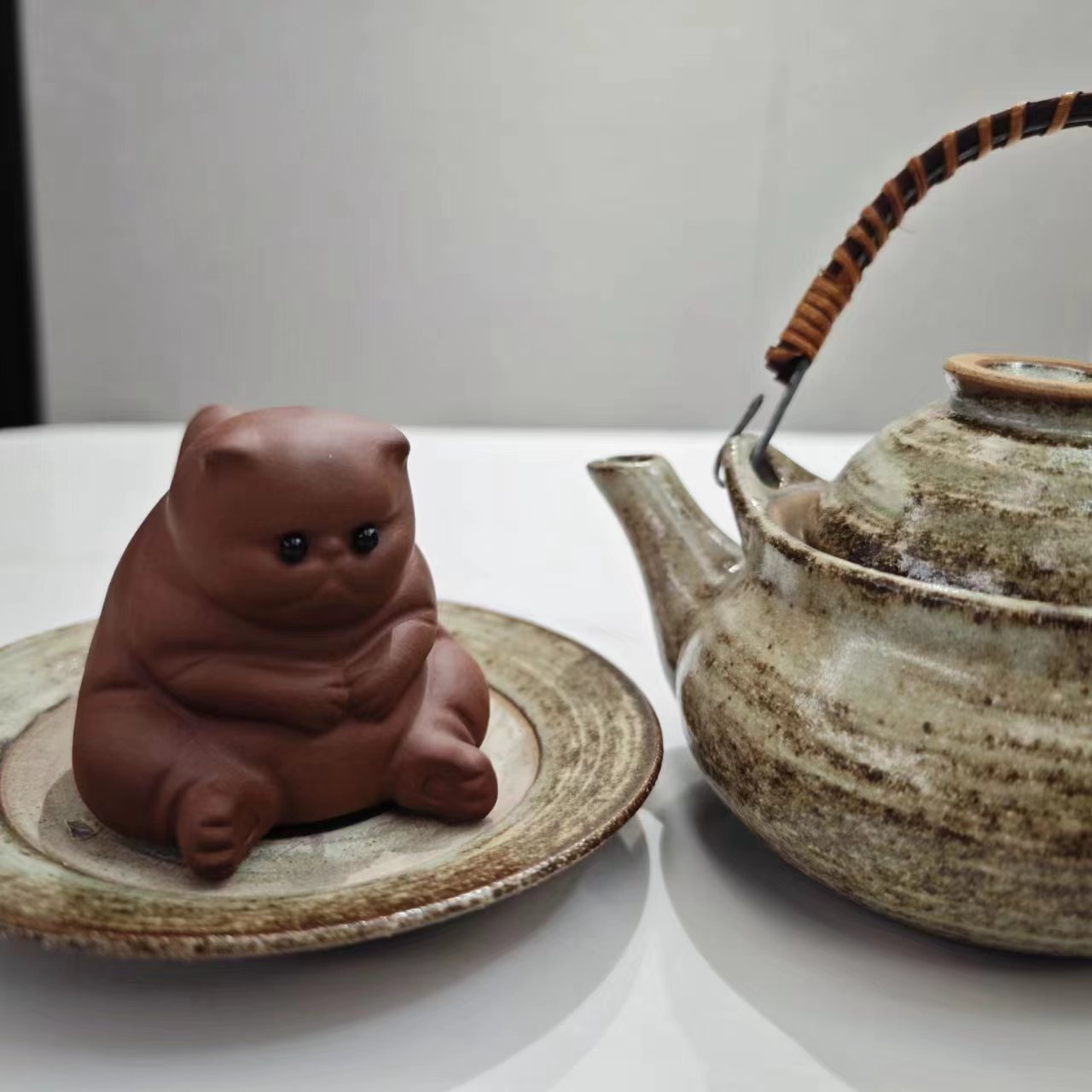 Grumpy Fat Cat Tea Pet Figurine - China Tea Spirit