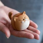 Yixing Clay Chonky Orange Cat Tea Pet