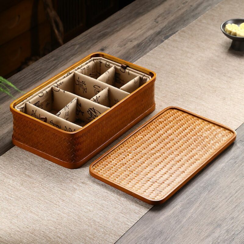 Handmade Aesthetic Bamboo Woven Basket Storage Case