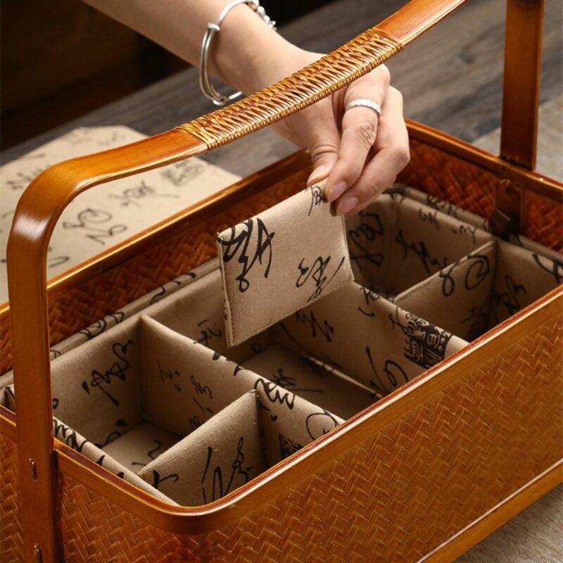 Handmade Aesthetic Bamboo Woven Basket Storage Case