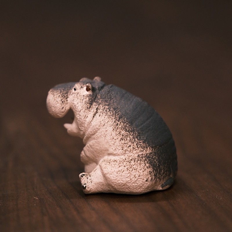 Handmade Zisha Yixing Clay Chunky Little Hippo Tea Pet