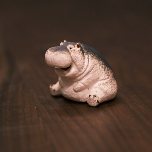 Handmade Zisha Yixing Clay Chunky Little Hippo Tea Pet