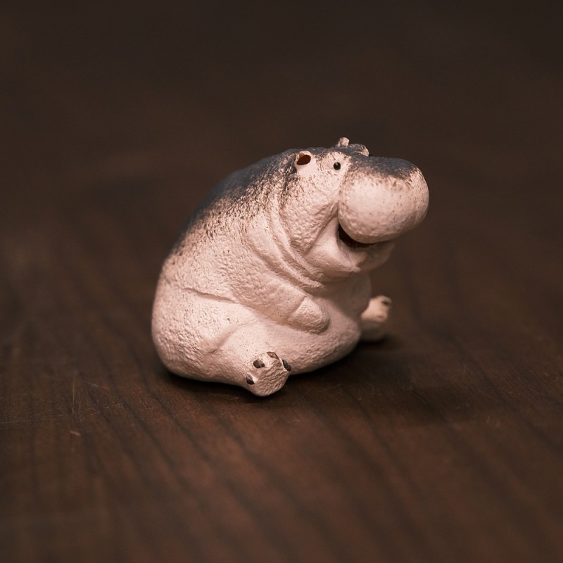 Handmade Zisha Yixing Clay Chunky Little Hippo Tea Pet
