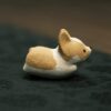 Handmade Zisha Yixing Clay Cute Running Corgi Tea Pet (1) Cute Running Corgi Dog Tea Pet Figurine