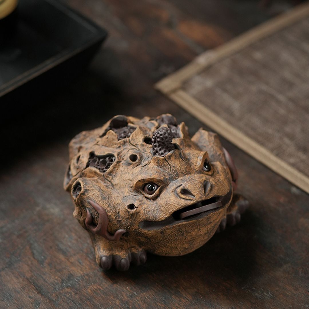 手作りの樹皮のお金とヒキガエルのお茶のペット - チャイナ・ティー