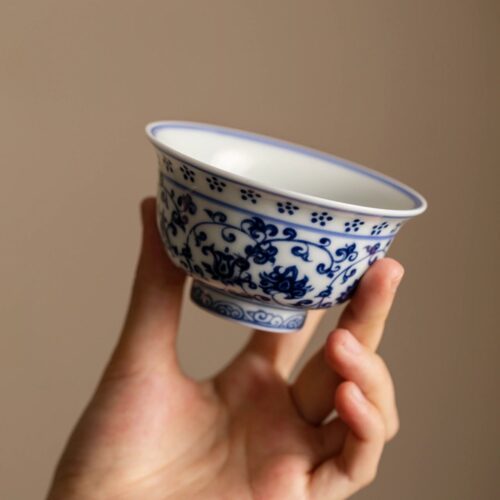IMG_2128 Qinghua Ceramic Twined Lotus 100ml Tea Cup
