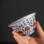 Qinghua Ceramic Underglaze Red 100ml Tea Cup
