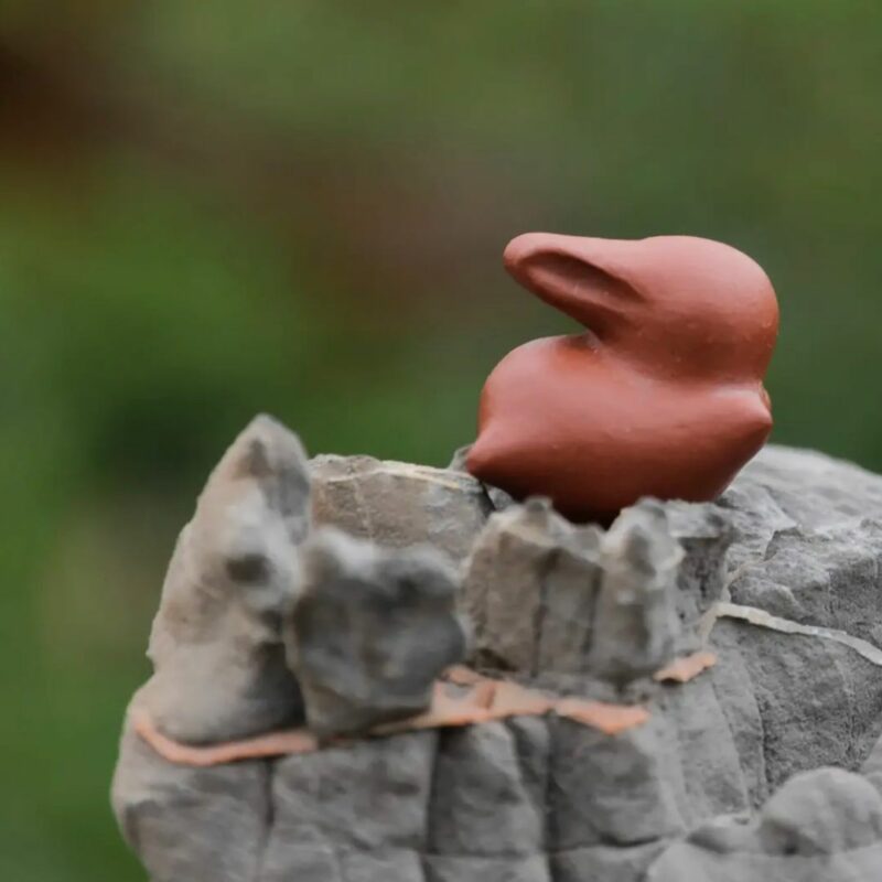 3 Yixing Clay Running Bunny Tea Pet