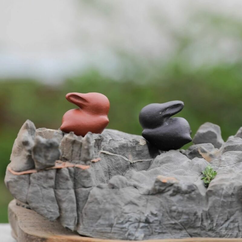 5 Yixing Clay Running Bunny Tea Pet