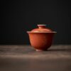 Gilt Painting Ceramic Red Glaze100ml Gaiwan (1) Gilt Painting Ceramic Red Glaze 100ml Gaiwan