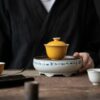 Secret Bamboo Yellow 100ml Gaiwan (10) Secret Bamboo Yellow 100ml Gaiwan
