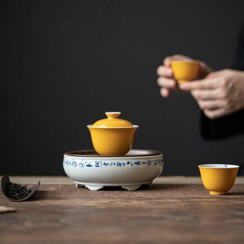 Secret Bamboo Yellow 100ml Gaiwan (11) Secret Bamboo Yellow 100ml Gaiwan