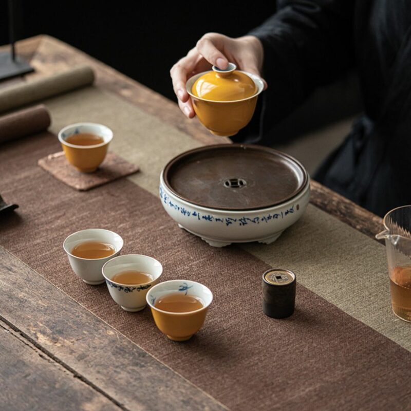 Secret Bamboo Yellow 100ml Gaiwan (9) Secret Bamboo Yellow 100ml Gaiwan