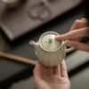 2 Grey Glaze Japanese Style Ceramic 150ml Teapot