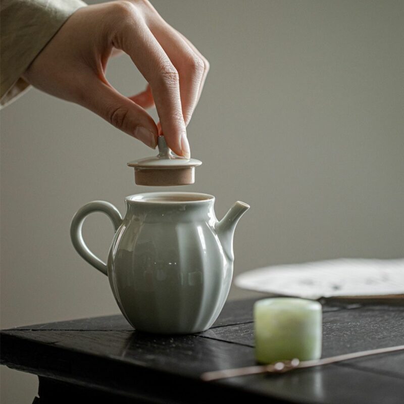 3 Grey Glaze Japanese Style Ceramic 150ml Teapot