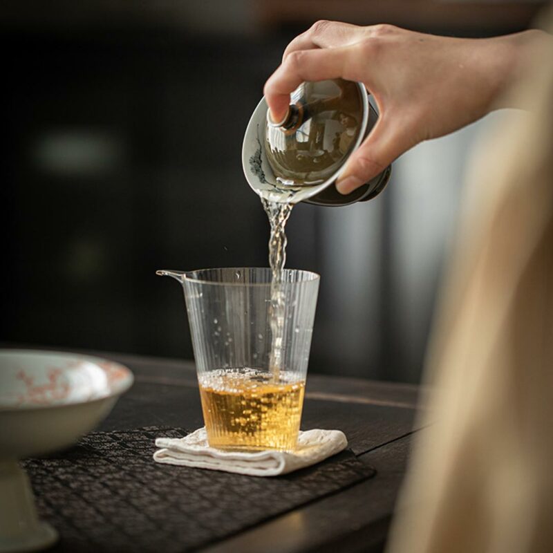 412-9 Kiln Transmutation Ceramic Pine Pattern 140ml Gaiwan