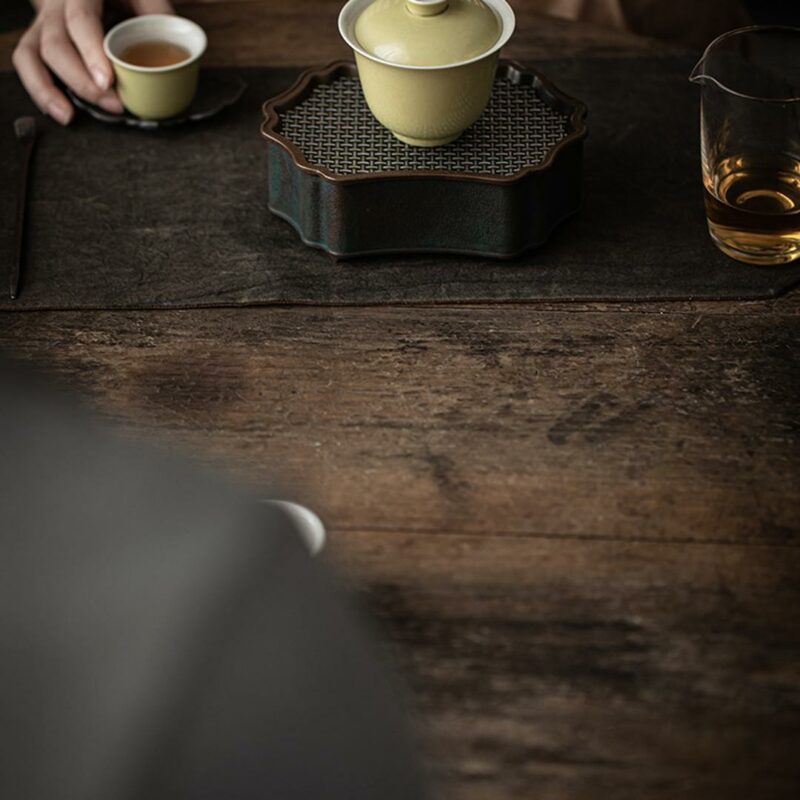 434-9 Colored Glaze Ceramic Bean Green 140ml Gaiwan