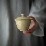Relief Sculpture Ceramic Ding Ware Succulent Branch 130ml Gaiwan