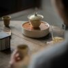 438-3 Relief Sculpture Ceramic Ding Ware Succulent Branch 130ml Gaiwan