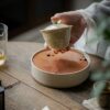 438-4 Relief Sculpture Ceramic Ding Ware Succulent Branch 130ml Gaiwan