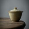 438-9 Relief Sculpture Ceramic Ding Ware Succulent Branch 130ml Gaiwan