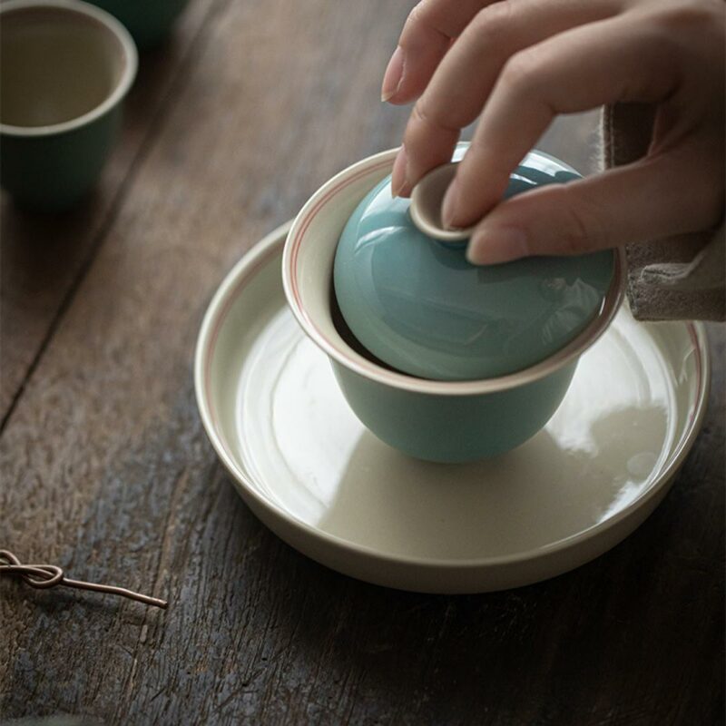 Colored Glaze Ceramic Sea Blue 140ml Gaiwan