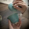 Colored Glaze Ceramic Sea Blue 140ml Gaiwan