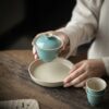 Colored Glaze Ceramic Sea Blue 140ml Gaiwan