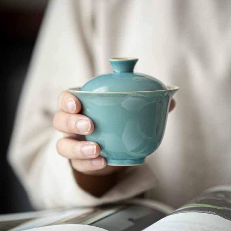 Colored Glaze Ceramic Sea Blue 140ml Gaiwan