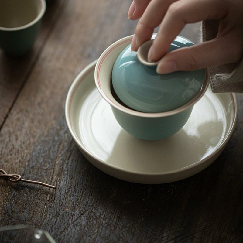 Colored Glaze Ceramic Sea Blue 140ml Gaiwan