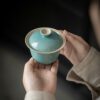 Colored Glaze Ceramic Sea Blue 140ml Gaiwan