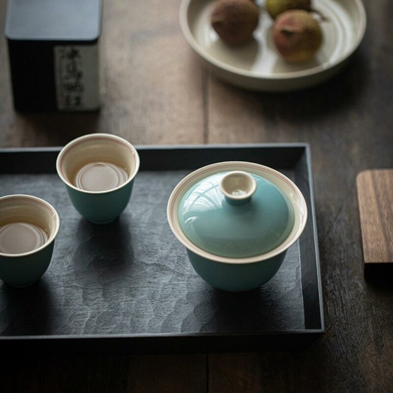 Colored Glaze Ceramic Sea Blue 140ml Gaiwan