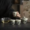 441-5 Calligraphy Ceramic Groud Shape 150ml Gaiwan