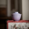 449-11 Hand painted Ceramic Purple Glaze Magnolia 120ml Gaiwan