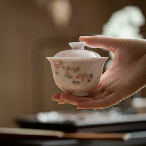 Hand painted Ceramic Sakura 140ml Gaiwan