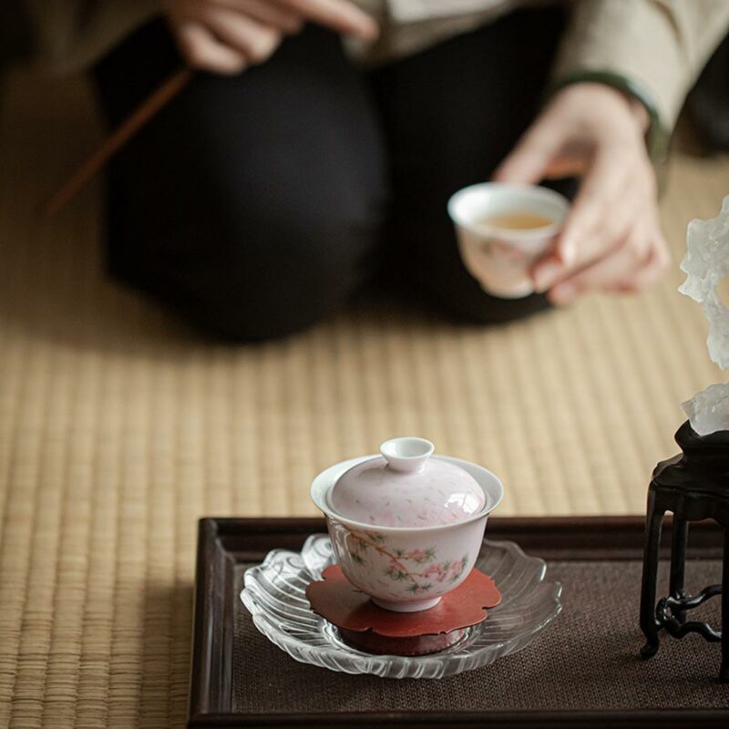 451-6 Hand painted Ceramic Sakura 140ml Gaiwan