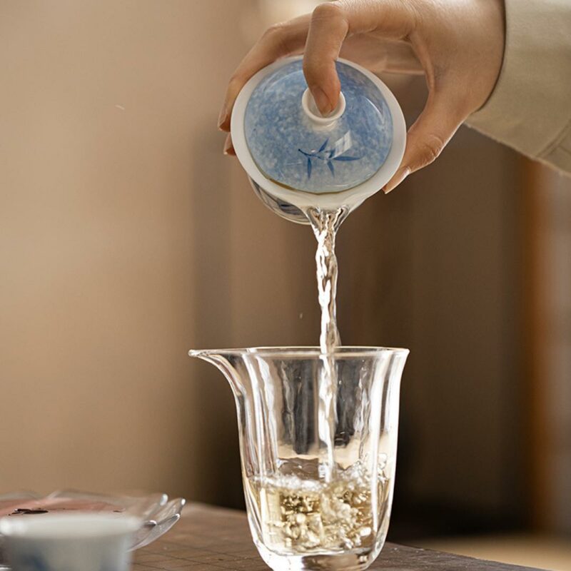 454-6 Qinghua Ceramic Bamboo 130ml Gaiwan