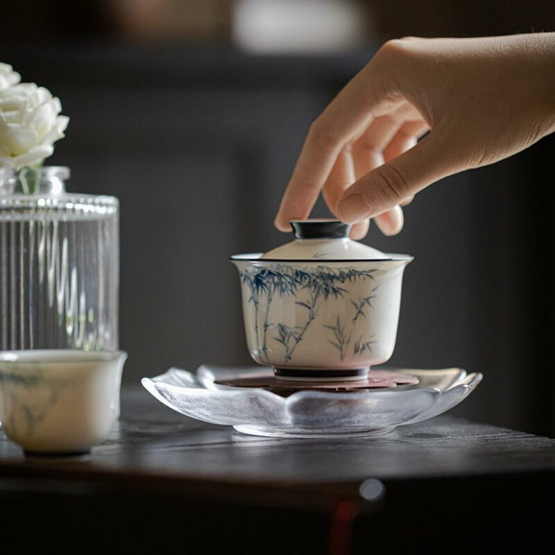 Qinghua Ceramic Jade Glaze Bamboo 140ml Gaiwan