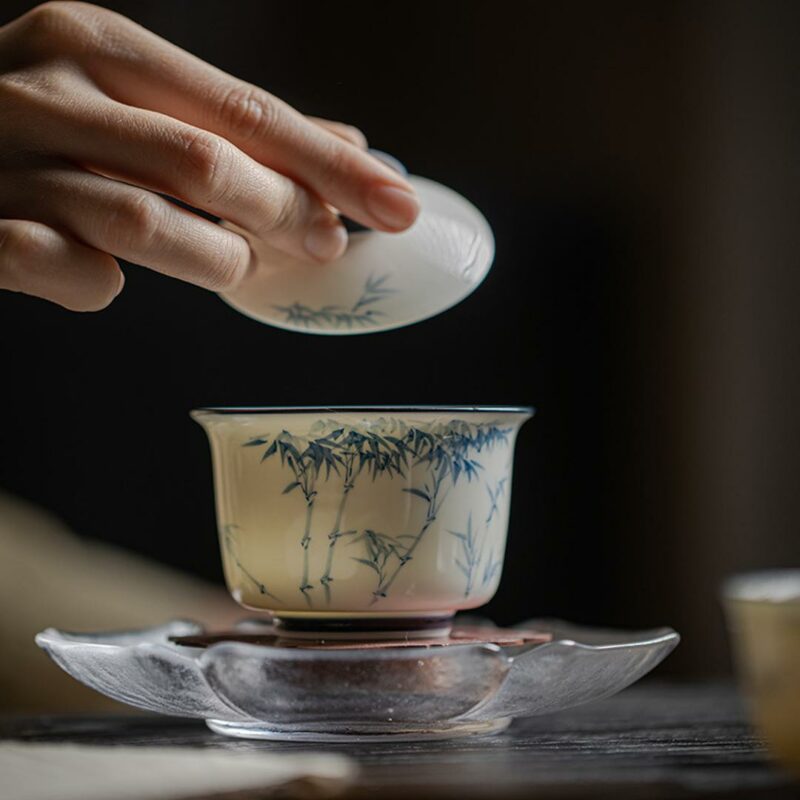 Qinghua Ceramic Jade Glaze Bamboo 140ml Gaiwan