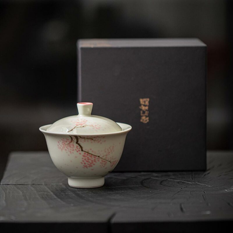 458-7 Hand painted Ceramic Sakura 135ml Gaiwan