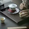 460-5 Hand painted Ceramic Pine 130ml Gaiwan