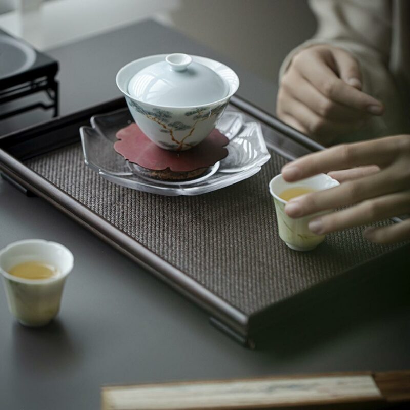 460-5 Hand painted Ceramic Pine 130ml Gaiwan