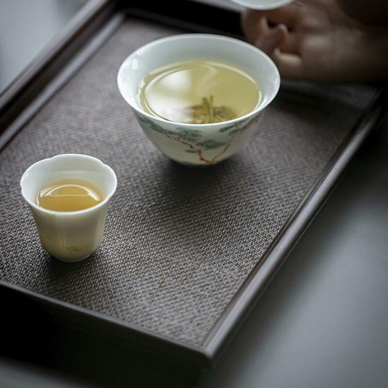 460-7 Hand painted Ceramic Pine 130ml Gaiwan