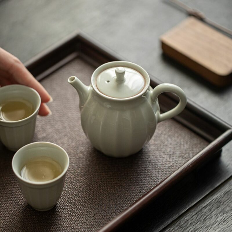 6 Grey Glaze Japanese Style Ceramic 150ml Teapot