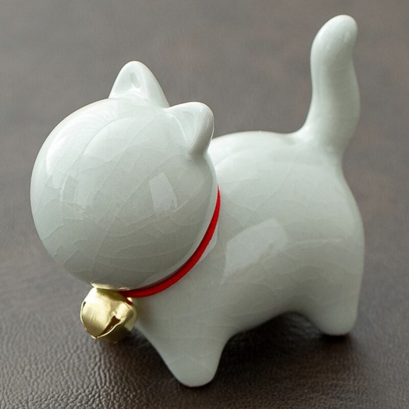 Cute Little Ceramic Bell Kitten Tea Pet