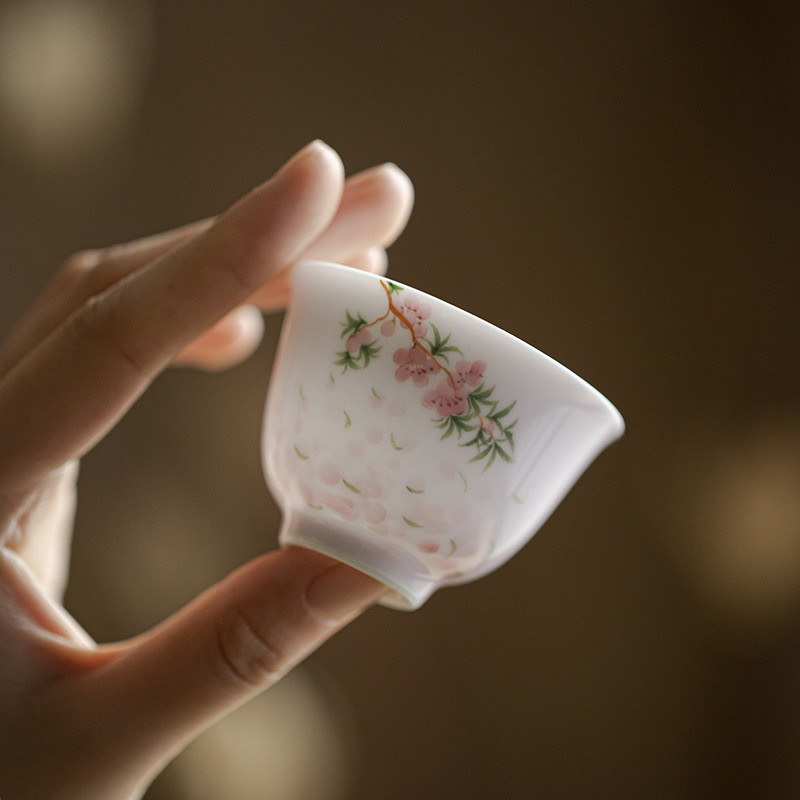 92A16F2C-F4F2-4D5B-A547-F7632C6E0F20 Hand painted Ceramic Sakura 140ml Gaiwan