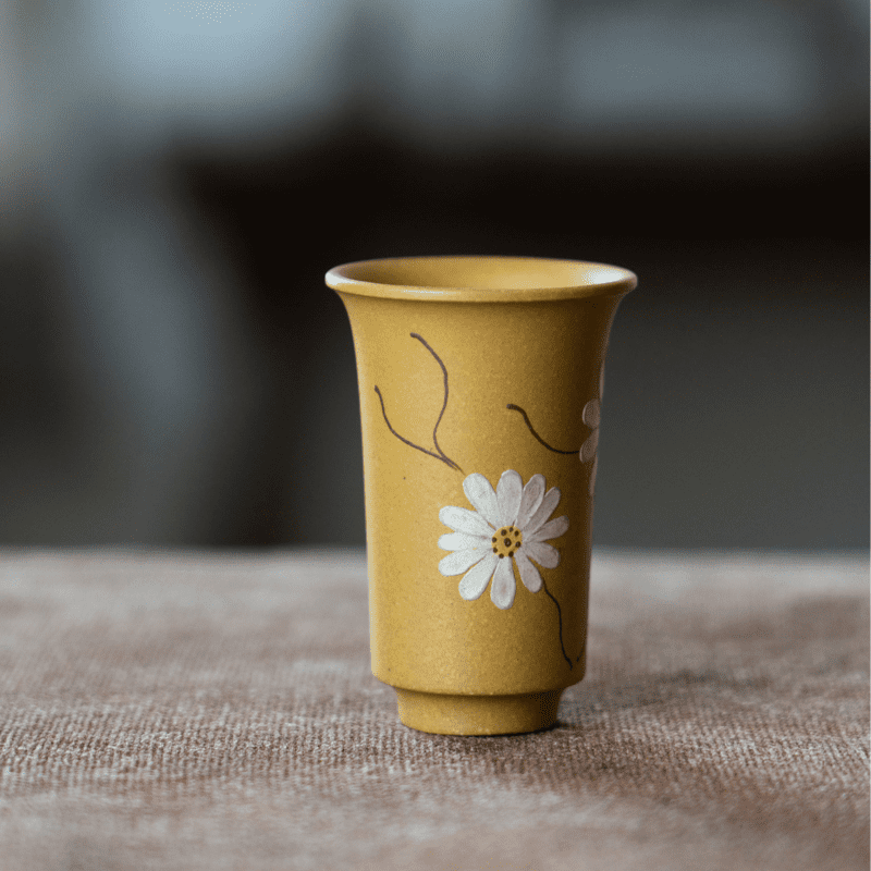 Clay Painting Duanni Daisy 50ml Tea Cup (2) Clay Painting Duanni Daisy 50ml Tea Cup