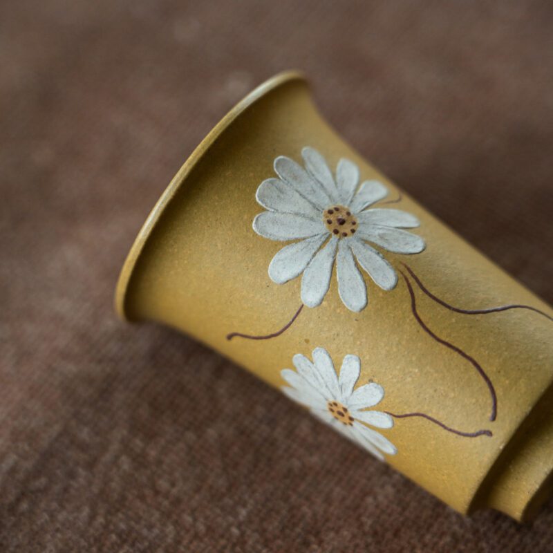 Clay Painting Duanni Daisy 50ml Tea Cup (3) Clay Painting Duanni Daisy 50ml Tea Cup
